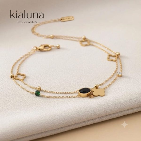 KIALUNA Gelang Minimalis Gold Anti Karat