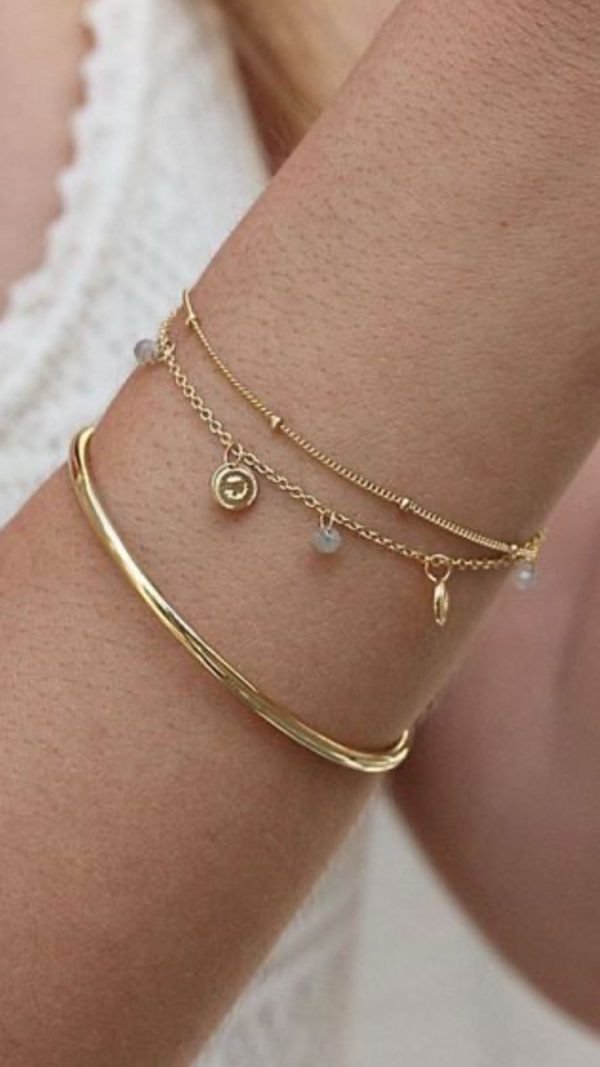 KIALUNA Gelang Minimalis Gold Anti Karat